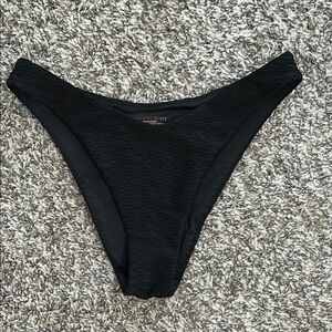 Brazilian Slip Victoria's Secret Black Swim Bikini Bottom Size Small
